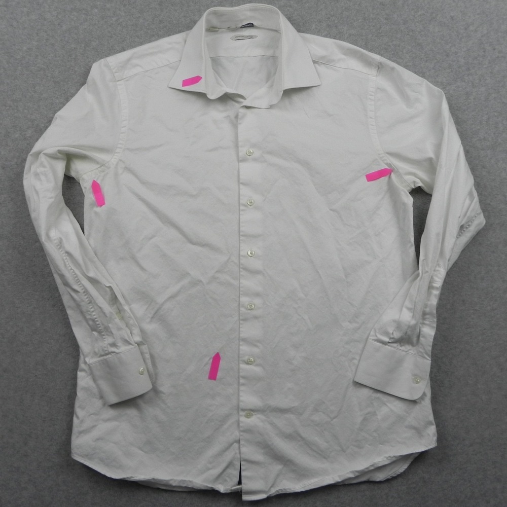 Suitsupply Shirt Mens 42/16.5 Egyptian Cotton Dress Button Up White Long Sleeve